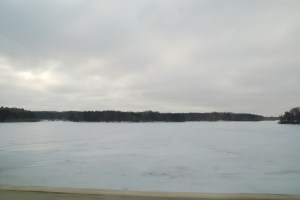 Frozen lake in Ohio