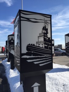 Cut out signs at a rest area in Iowa.   