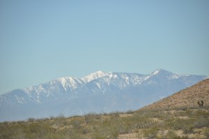 Snow on the mountains in southern California